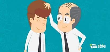 Empresário bem sucedido e empresário malsucedido. Desenhos animados de b– ilustração de bancos de imagens