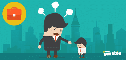 Empregado e chefe zangado– ilustração de bancos de imagens